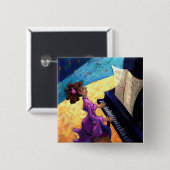 Badge Carré 5 Cm Concert de piano (Devant & derrière)