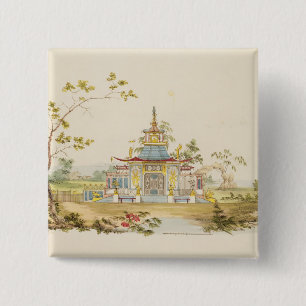 Badge Carré 5 Cm Concevez pour un temple chinois, c.1810 (stylo et