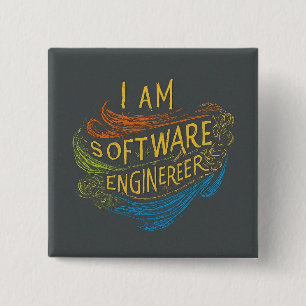 Badge Carré 5 Cm Conçu par l'ingénieur logiciel