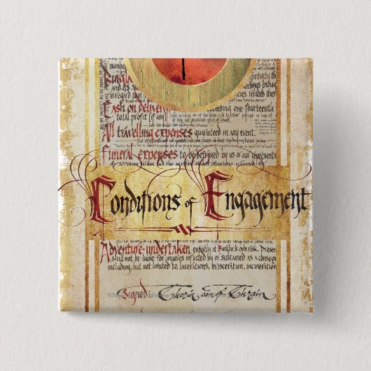 Badge Carré 5 Cm Conditions du Fiançailles (Devant)