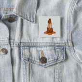 Badge Carré 5 Cm Cône de route Orange Taraffic cône (En situation)