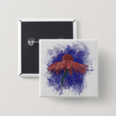 Badge Carré 5 Cm Coneflower (Devant & derrière)