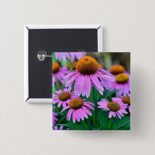 Badge Carré 5 Cm Coneflower (Devant & derrière)