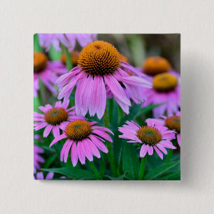 Badge Carré 5 Cm Coneflower