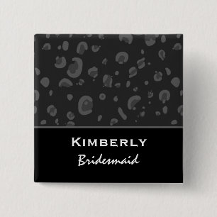 Badge Carré 5 Cm Confettis gris-foncé et noirs de demoiselle