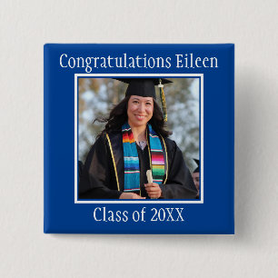 Badge Carré 5 Cm Congratulations Graduate name and photo    Button