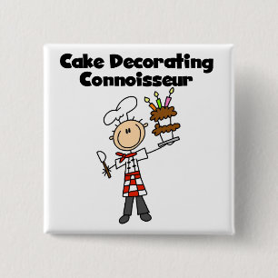 Badge Carré 5 Cm Connaisseur masculin de décoration de gâteaux