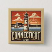 Badge Carré 5 Cm Connecticut (Devant)