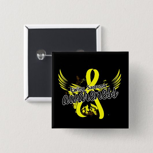 Badge Carré 5 Cm Conscience 16 de sarcome d'Ewing (Devant & derrière)