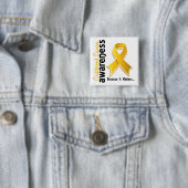 Badge Carré 5 Cm Conscience 5 de Cancer d'enfance (En situation)