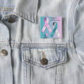 Badge Carré 5 Cm Conscience de Cancer (En situation)