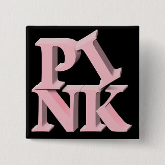 Badge Carré 5 Cm Conscience de cancer du sein de PinkonBlack