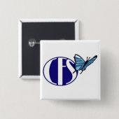 Badge Carré 5 Cm Conscience de CFS (bouton carré) (Devant & derrière)