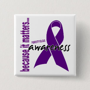 Badge Carré 5 Cm Conscience de fibromyalgie