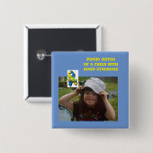 Badge Carré 5 Cm conscience de syndrome de Down (Devant & derrière)