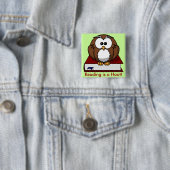 Badge Carré 5 Cm Conscience d'instruction : La lecture est une huée (En situation)