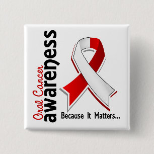 Badge Carré 5 Cm Conscience orale 5 de Cancer