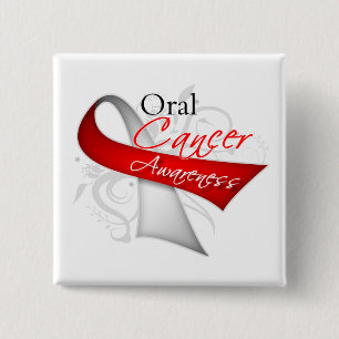 Badge Carré 5 Cm Conscience orale de Cancer de ruban d'imprimante