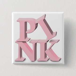Badge Carré 5 Cm Conscience ROSE de cancer du sein