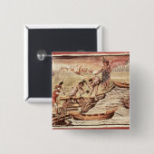 Badge Carré 5 Cm Constructeurs de bateaux indiens mexicains (Devant & derrière)