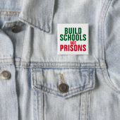 Badge Carré 5 Cm Construire l'école et non les prisons (En situation)