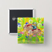 Badge Carré 5 Cm Conte de fées (Devant & derrière)