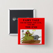 Badge Carré 5 Cm conte de fées athée (Devant & derrière)