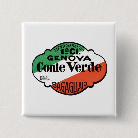 Badge Carré 5 Cm Conte Verde 1ère classe Bagages (Devant)