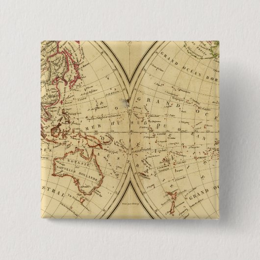 Badge Carré 5 Cm Continents (Devant)