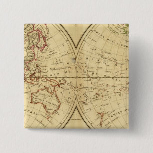 Badge Carré 5 Cm Continents