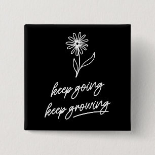 Badge Carré 5 Cm Continuer à grandir