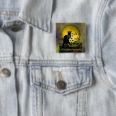 Badge Carré 5 Cm Conversation Noir Mardi Gras (En situation)