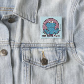 Badge Carré 5 Cm Cookie Monster | Om Nom Nom (En situation)