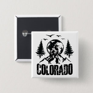 Badge Carré 5 Cm Cool Colorado Day Bigfoot Randonnée Vintage