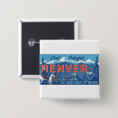 Badge Carré 5 Cm Cool Colorful Denver (Devant & derrière)