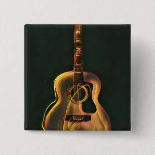 Badge Carré 5 Cm Cool guitarist gift