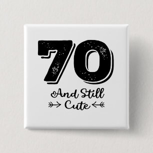 Badge Carré 5 Cm cool mignon 70e anniversaire citation des paroles