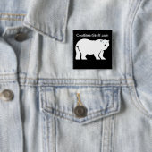 Badge Carré 5 Cm CoolBearStuff.com (En situation)