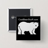 Badge Carré 5 Cm CoolBearStuff.com (Devant & derrière)
