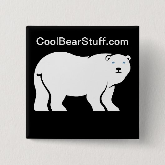 Badge Carré 5 Cm CoolBearStuff.com (Devant)