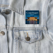 Badge Carré 5 Cm Copenhague Danemark (En situation)