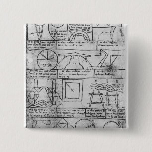 Badge Carré 5 Cm Copie de télécopie des chiffres géométriques