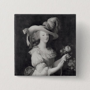 Badge Carré 5 Cm Copie d'un portrait de Marie-Antoinette