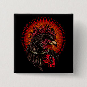 Badge Carré 5 Cm Coq de boîte