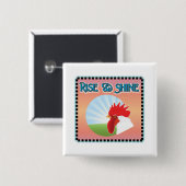 Badge Carré 5 Cm Coq de hausse et d'éclat (Devant & derrière)