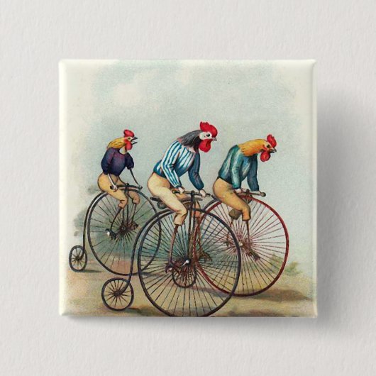 Badge Carré 5 Cm Coqs d'équitation (Devant)