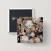 Badge Carré 5 Cm Coquilles (Devant & derrière)