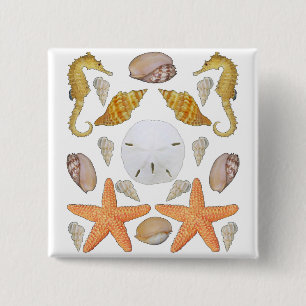 Badge Carré 5 Cm Coquilles en abondance