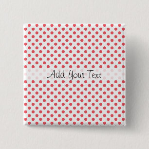 Badge Carré 5 Cm Coral rose Pois par Shirley Taylor