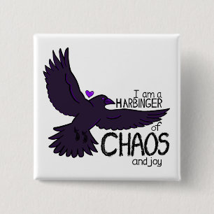 Badge Carré 5 Cm Corbeau du chaos